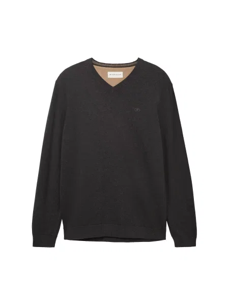 TOM TAILOR Pulover črna siva