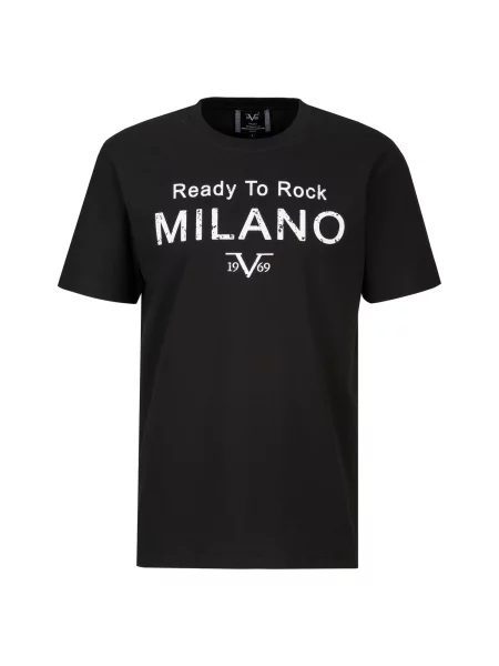 ITALIA Tricou Rafael Ready To Rock negru alb