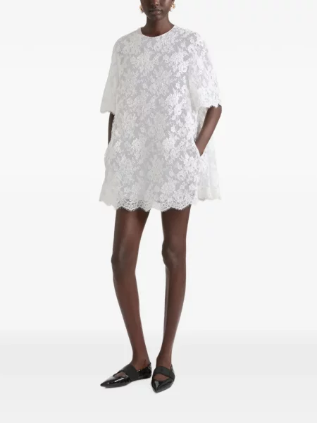 Rochie mini Givenchy cu model floral din dantelă alb