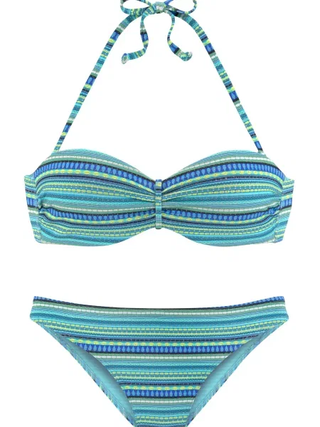 LASCANA Costum de baie două piese regal / turcoaz / azuriu / cobalt / galben albastru