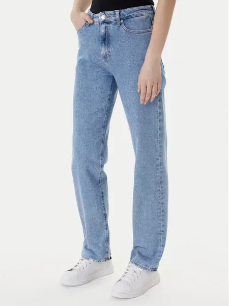 Tommy Jeans Jeansy Kira Straight Fit niebieski