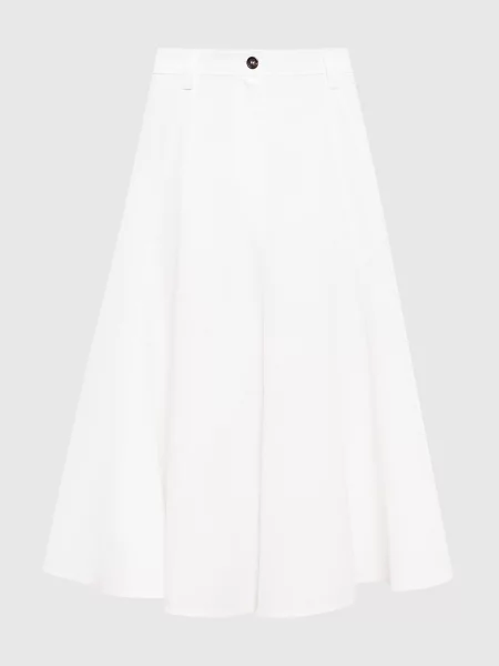 Спідниця міді з ланцюжком моніль Brunello Cucinelli біла