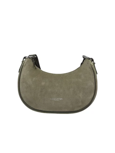 LANCASTER Paris Geantă de umăr Lancaster Sac besace Zippé S Suède Kaki Foncé' maro