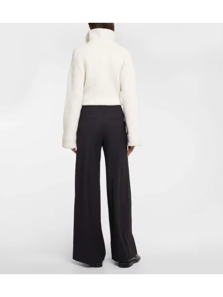 Pantaloni Proenza Schouler cu talie înaltă de lână negru