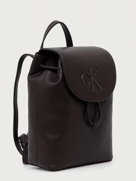 Rucsac Calvin Klein Bold Ck Flap Mini Backpack închis maro