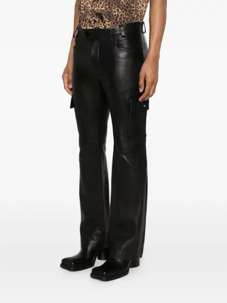 Pantaloni Ernest W. Baker din piele negru