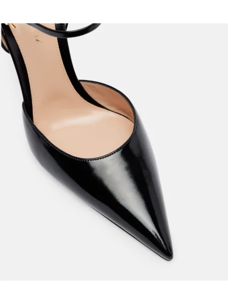 Pantofi cu toc Gianvito Rossi din piele de lac negru