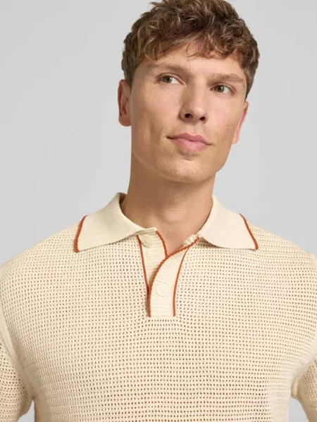 Koszulka polo o kroju regular fit z czystej bawełny model JESSE' Selected Homme beżowa