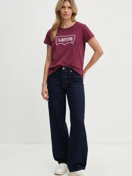 Koszulka Levi's Graphic Boxy krótki rękaw zgaszona czerwień XS czerwona
