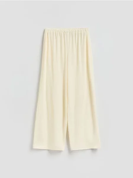 Reserved Pantaloni cu croi larg din Lyocell crem