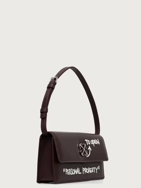 Off-White Jitney clutch γυναικεία δερμάτινη λευκό