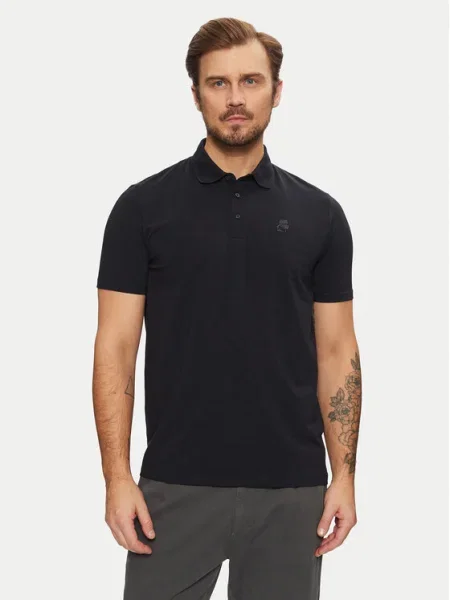 Karl Lagerfeld tricou polo barbati neted negru