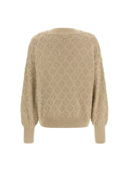 Sweter Agnona z kaszmiru beżowy