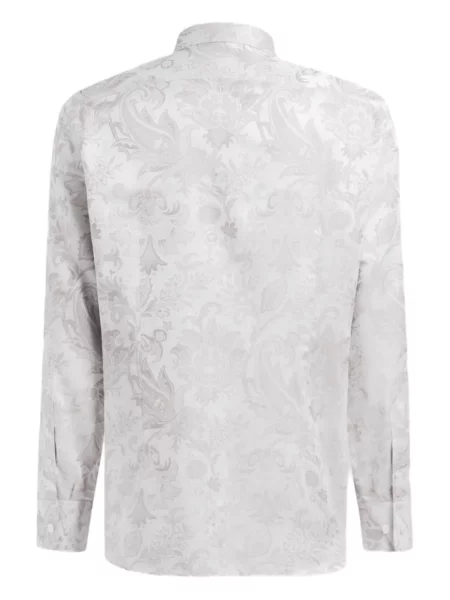 Cămașă Etro cu model paisley din jacard alb