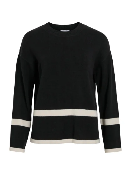 VILA Pulovere dimensiuni mari VIRil negru / lână alb