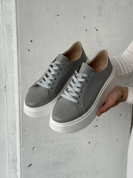 Кожаные кеды Innoe серые