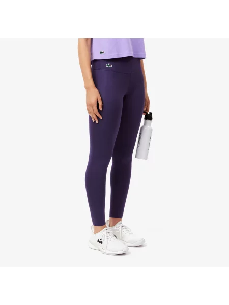 Lacoste Legginsy Z Nadrukiem Slim Fit fioletowe