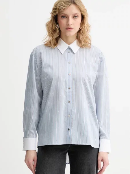 Morgan cămașă pentru femei cu amestec de vâscoză albastru