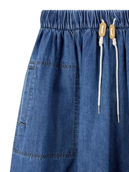 Fustă din denim Studio Tomboy până la genunchi albastru