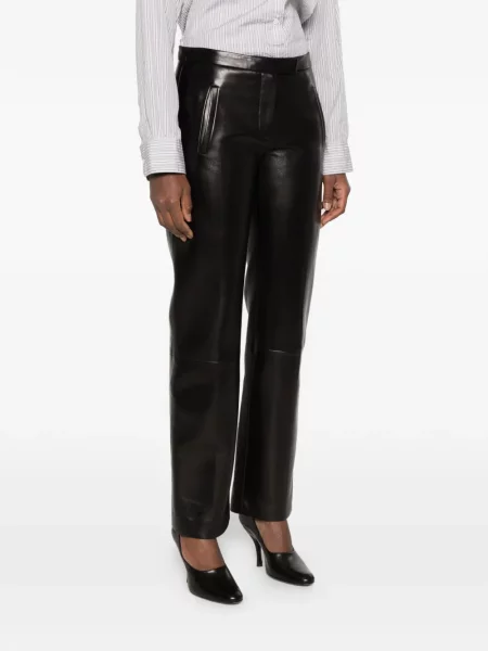 Pantaloni Khaite din piele negru