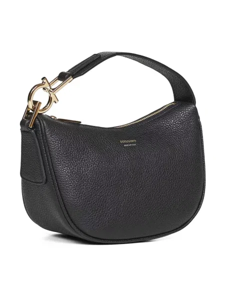 Top Ferragamo skórzany czarny