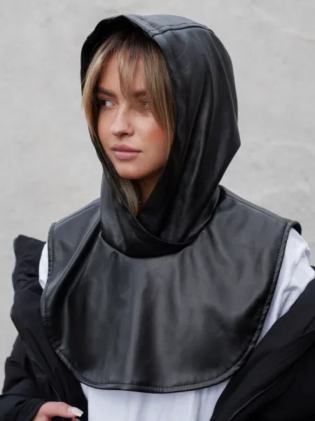 Кожаная шапка Without черная