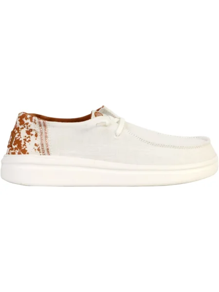 Pantofi Heydude cu imprimeu animal print alb