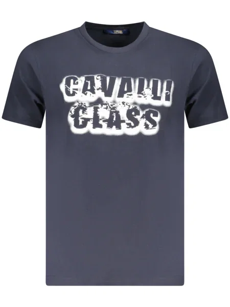 Krátké tričko Cavalli Class s krátkými rukávy modré