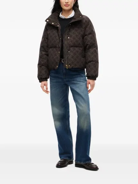Geacă cu puf Tommy Hilfiger cu imagine maro