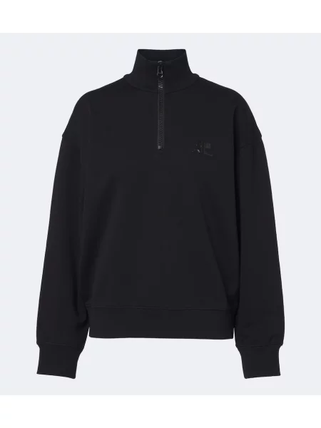 Hanorac din fleece Courreges din fleece negru