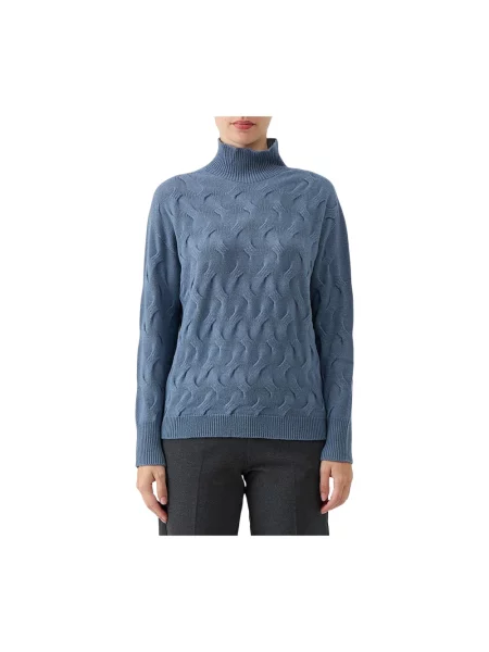 Sweter Le Tricot Perugia wełniany niebieski