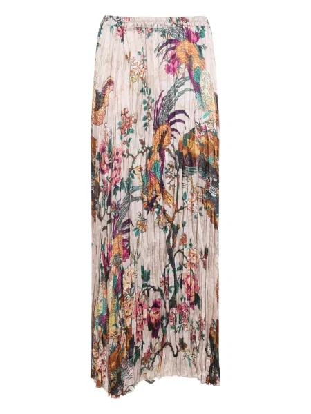 Fusta plisata Roberto Cavalli cu model floral cu imagine plisată