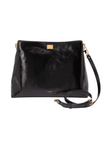 Torebka skórzana Dolce And Gabbana czarna