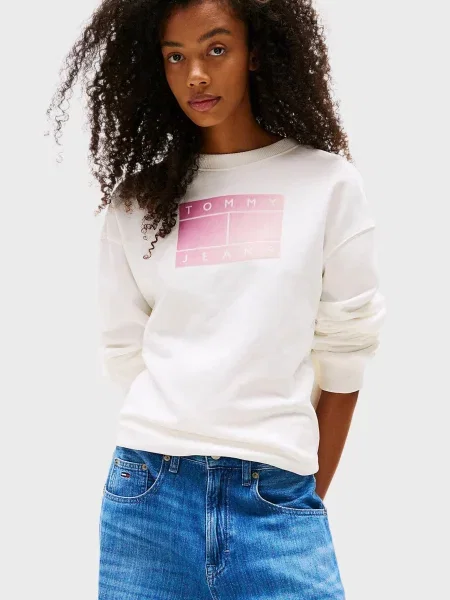 Світшот Tommy Jeans з градієнтом білий
