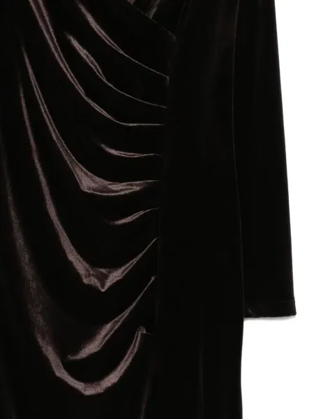Rochie maxi D.exterior drapată lungă de costum maro