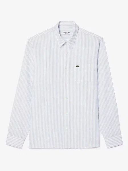 Лляна сорочка Lacoste блакитна
