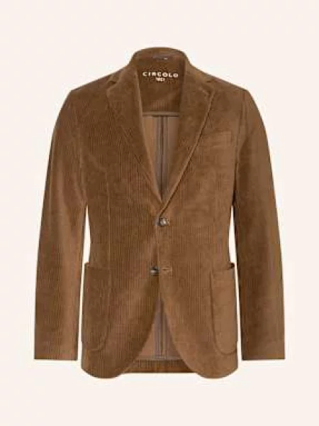 Circolo Manšestrové Sako Slim Fit hnědá