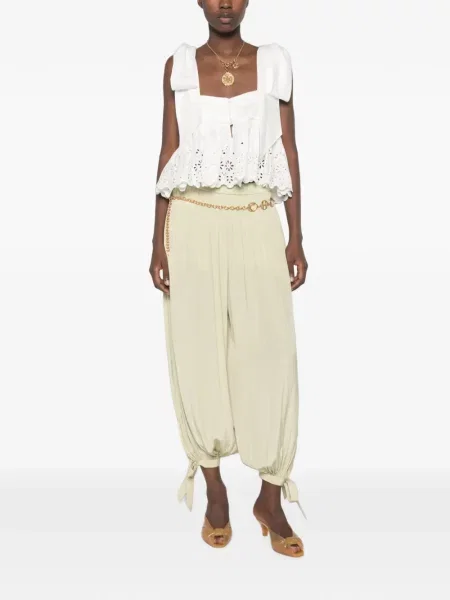 Top Chloé cu broderie alb