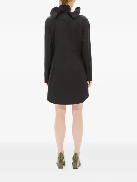 Rochie tip cămașă Msgm cu volane de costum negru