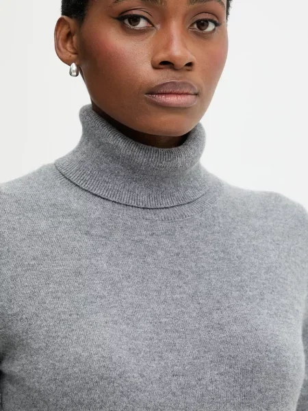 Светр з кашеміру United Colors of Benetton легкий гольф бежевий