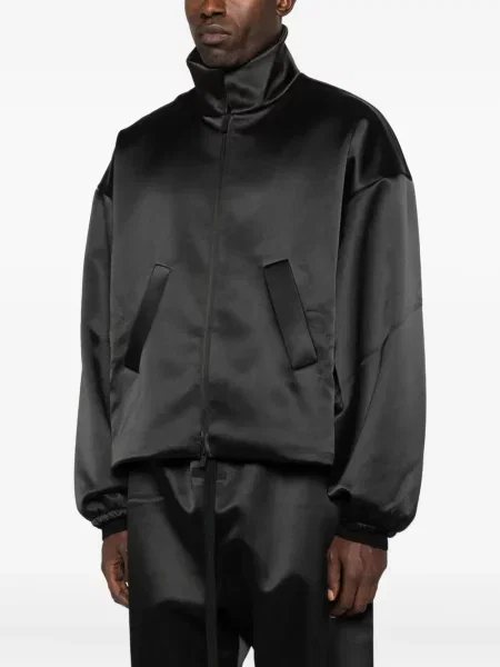 Geacă Fear Of God Essentials din satin negru