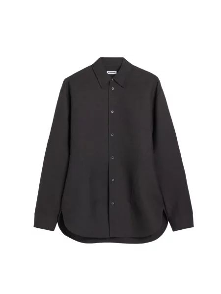 Cămașă Jil Sander de lână gri