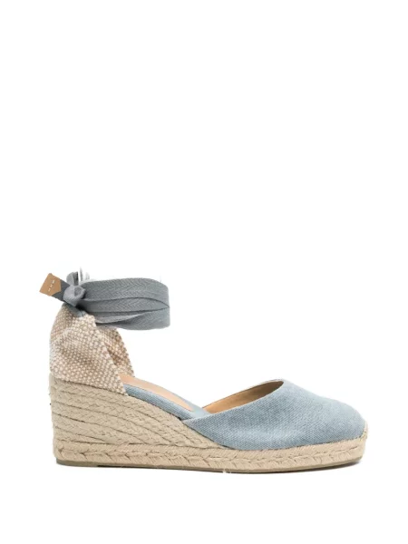 Plátěné espadrilky Castañer s vázáním modré