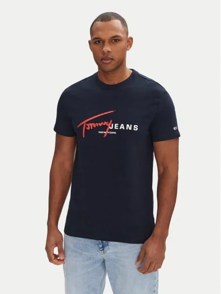 Tommy Jeans T-Shirt Signature Dna Granatowy