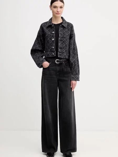 Calvin Klein Jeans kurtka jeansowa czarna