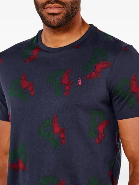 Slip de baie Polo Ralph Lauren alergare cu cordon cu imagine alb