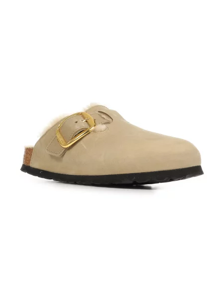 Pantofle Birkenstock s přezkou béžové
