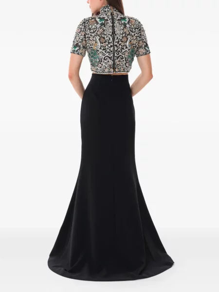 Haftowany top Dina Melwani czarny