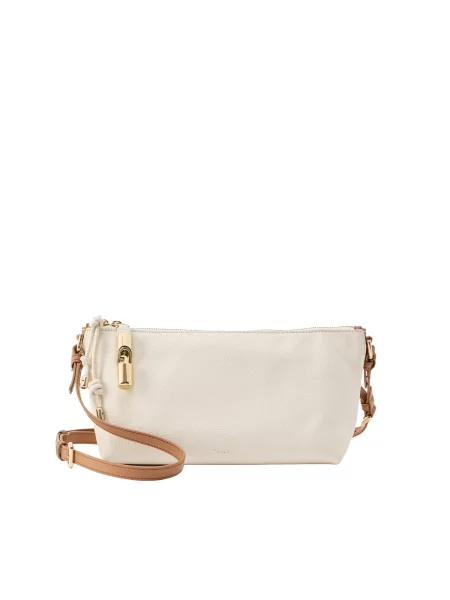 FURLA Torba za čez ramo DEBBY volneno bela