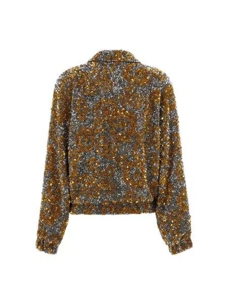 Kurtka Dries Van Noten z cekinami srebrna